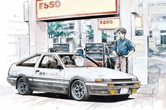 Aoshima Initial D Takumi AE86 Trueno 1/32 Snap Kit Color Mold Model Japan New