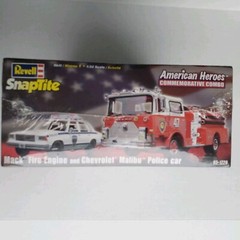 Revell Snaptite American Heroes 1:32 Mack Fire Engine & Malibu Police Car Models