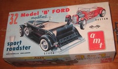 AMT 1932 Ford Model B Sport Roadster Kit # 332 Survivor Built Stock in Box 32