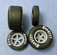 Resin 15/17 Scale in. “Weld Alumastar” Wheels With Hoosier Drag Slicks 1/24,1/25