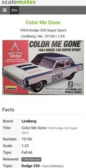 Lindberg Color Me Gone 1964 330 Super Sport 1/25 Model Signed by Roger Lindamood