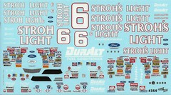 NASCAR DECAL # 6 STROH’S LIGHT 1989 FORD THUNDERBIRD MARK MARTIN 1/24 POWERSLIDE