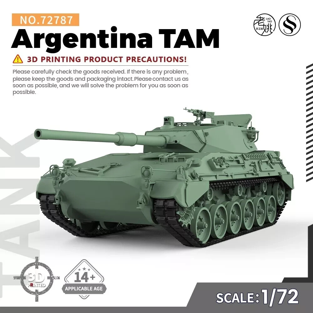 SS727871 1/72 25mm Military Model Kit Argentina TAM Medium Tank 3D PRINTING