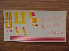 1977 NASCAR DECAL CALE YARBOROUGH #11 HOLLY FARMS 1/24 BLUE RIDGE DECAL SHEET