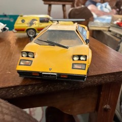 1/24 Built Plastic Model Yellow Lamborghini Countach Dusty From Being Displayed