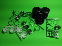 DD White Freightliner 1/25 AMT 10 Tire Set Chrome Rim Wheel Tractor Semi Truck