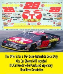 NASCAR DECAL #28 HAVOLINE 1997 FORD THUNDERBIRD ERNIE IRVAN 1/24 SLIXX