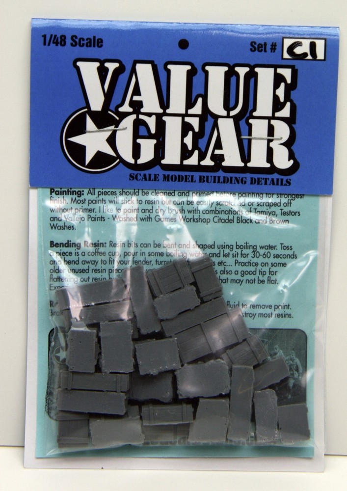 1/48 Universal Wooden Crates Set #C1 – Value Gear Resin Stowage – 32 Pcs