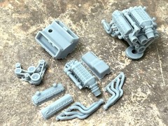 Resin “Cadillac Supercharged” Big Block Engine for scale model cars, 1/24 1/25