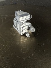 Supercharger Blower V8 Rc Car model engine 3D printed 1:10 scale Silver Silk PLA