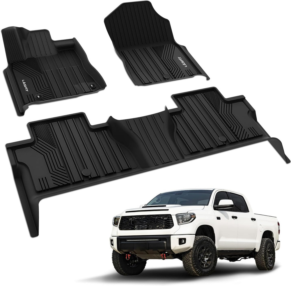 Floor Mats for Toyota Tundra 2014-2021 Crewmax Cab, All Weather Custom Fit Floor