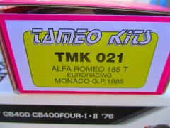 TAMEO TMK 021 Alfa Romeo 185T Euroracing / G.P. Monaco 1985 MORE LISTED