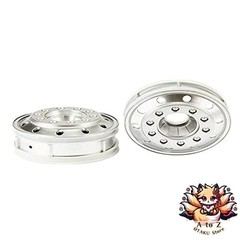 NEW Tamiya Big Truck Option Spare Parts TROP.17 Matte Chrome Front Wheel for