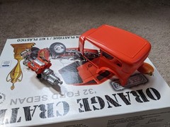 Reissue 2012 Revell Orange Crate ’32 Ford Custom Show Car Hot Rod *Started*