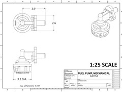 4 off, 3D Print Resin, Model Car Mechanical Fuel Pumps, Various Scales