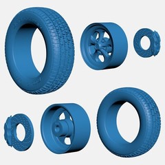 1/24 Resin 15 inch Weld Draglite Wheels, BFGoodrich Radial T/A Tires, and Brakes