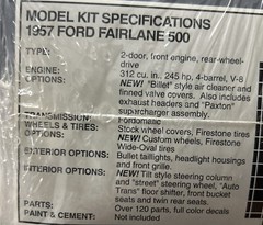 AMT 1957 Ford Fairlane 500 Model Kit 1/25 Scale SEALED 1993 MODEL (120+ Parts)