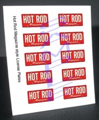 HOT ROD MAGAZINE miniature LICENSE PLATES for 1/25 scale MODEL CARS—PLS READ