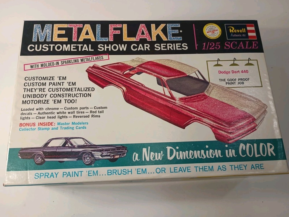 Vtg model Kit Original Revell Metal Flake 1962 Dodge Dart Unbuilt in Box Sealed