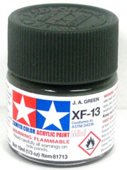 Tamiya 81713 XF-13 Japanese Army Green 1/3 oz Acrylic “Mini” Paint Bottle