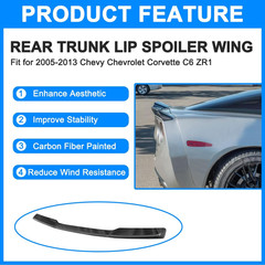 Carbon Fiber Rear Spoiler Wing for 2005-2013 Chevy Corvette C6 ZR1 Rear Trunk L