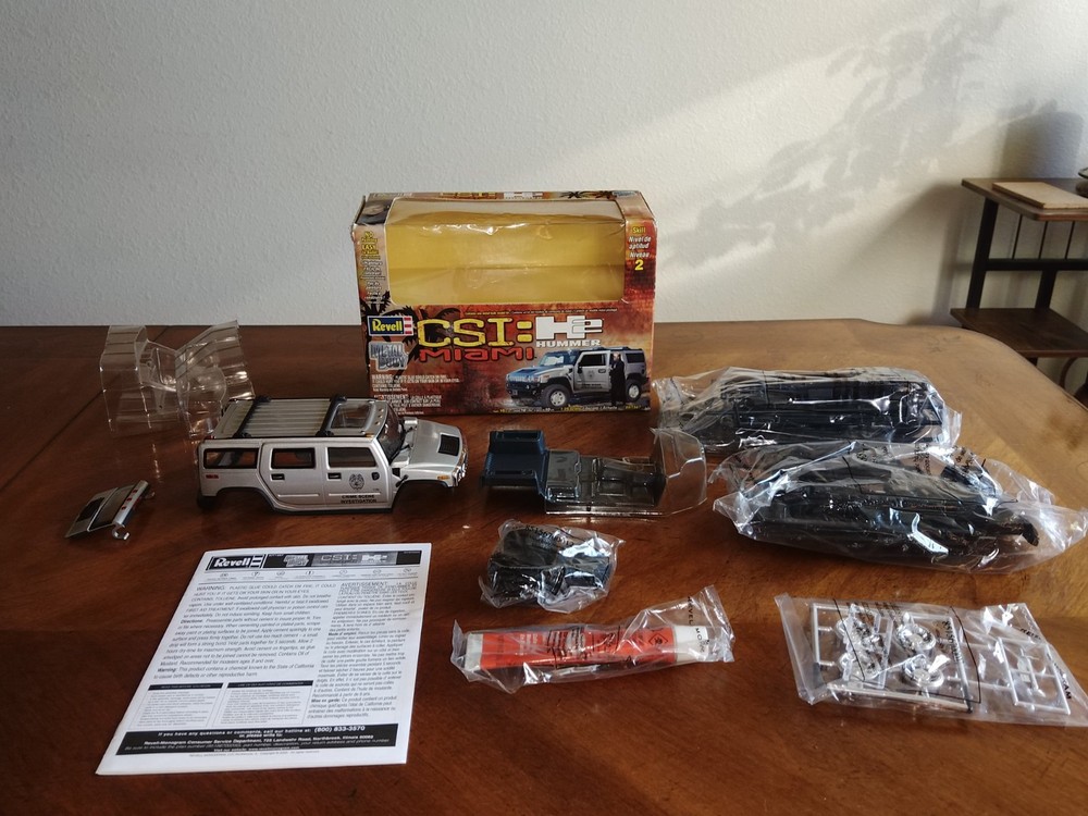 OPEN BOX – Revell CSI Miami Hummer H2 Model Kit Metal Body 1:25 Scale 85-1567