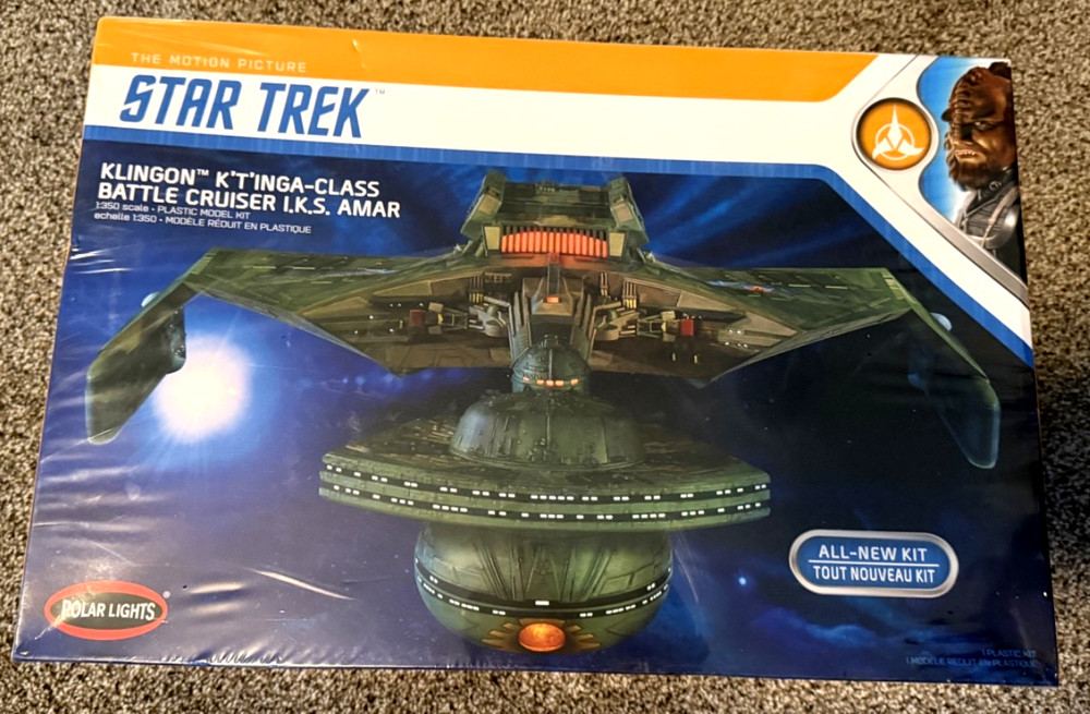 1/350 Star Trek Klingon K’t’inga Class Battle Cruiser Model & Lighting Kit NEW