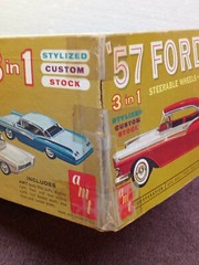 Vintage amt 1957 FORD 2DR. HARDTOP AMT 3in1 MODEL KIT EMPTY BOX 1/25 T-157-200