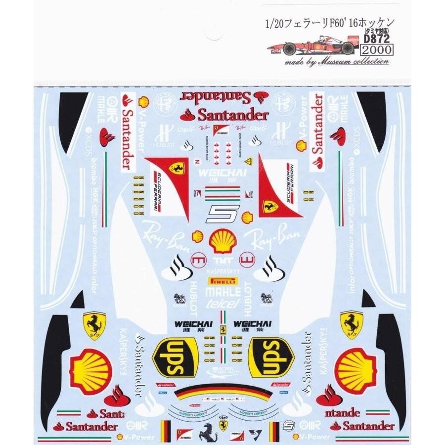 Decals forTamiya 1/20 Ferrari F60’16 Hockenheim decal Museum Collection from Jap
