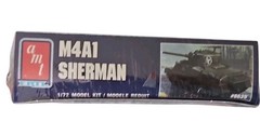 Vintage AMT ERTL M4A1 Sherman Tank 1/72 Scale Model Kit Sealed Parts #8639