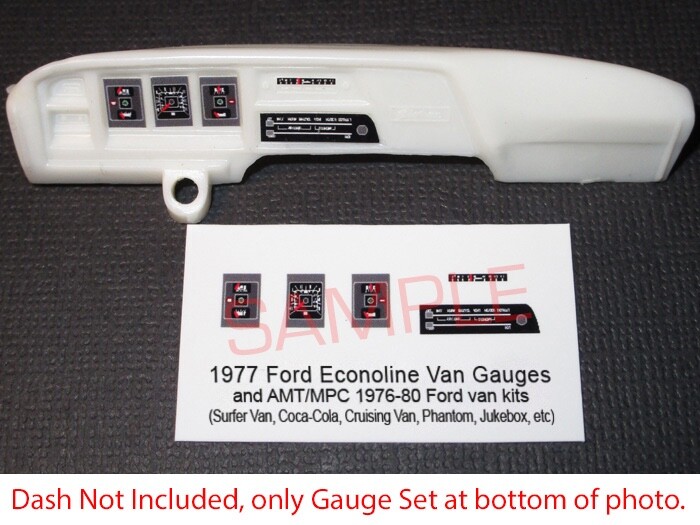 1977 FORD ECONOLINE COCA-COLA FANTA & SURFER VAN GAUGE FACE-1/25 AMT 76-80 kit