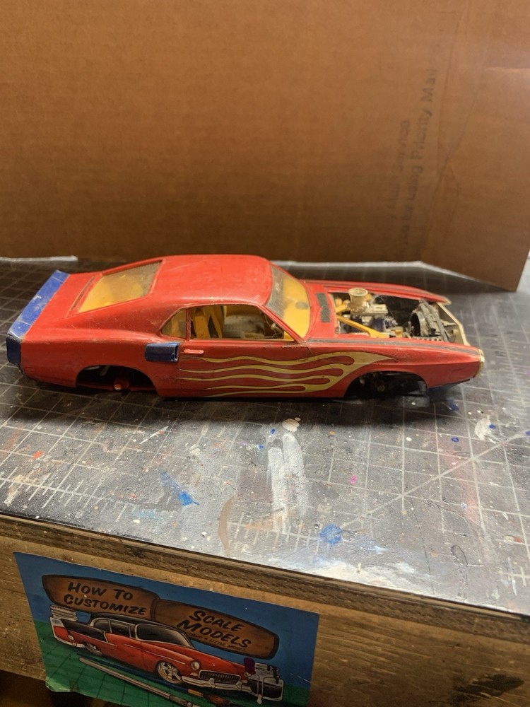 ’69 Shelby Mustang Scale Model Pre-built Custom Red Yellow Blue Plastic