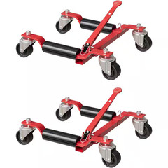 Car Wheel Dolly Jack Set of 2,1500 Lbs. Jack with Ratcheting Foot Pedal, Swivel