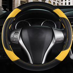 Leather Car Steering Wheel Cover, Non-Slip Car Wheel Cover Protector Breathable