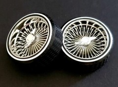 1/18 SUPER SPOKES Chrome LOWRIDER ZENITH Style 2 Prong K/O Rim & LOW PRO WW Tire