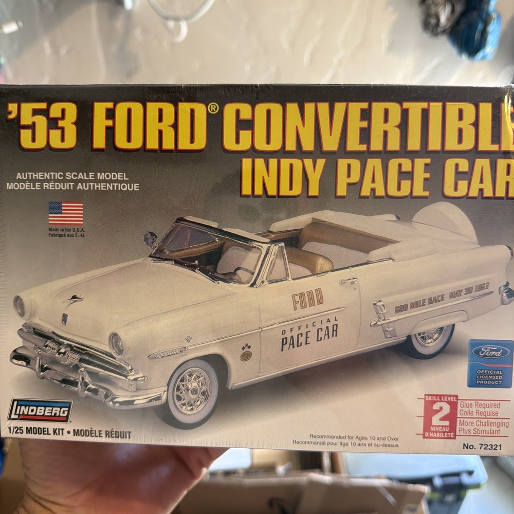 🏁Lindberg🏁1953 Ford⭐️Convertible⭐️Indy Pace Car 1/25 Model 500 Sealed