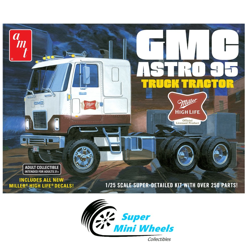 AMT GMC ASTRO 95 SEMI TRACTOR (MILLER BEER) 1:25 Scale Model Kit – AMT1230