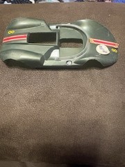 Green #8 Race Car Model Body Shell w/ Red Stripes Slot Car