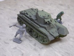 MIR / Roco Minitank Compatible WWII Russian bT-7 & Airfix Soldiers Lot#7422B©
