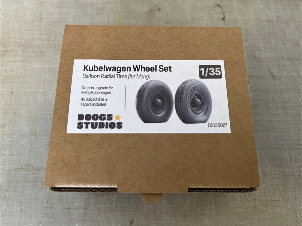 1/35 Doogs Studios #135027 Kubelwagen Wheel Set Balloon Radials For Meng