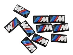 10PCS For M WHEEL STICKER 19x11mm 3D Sticker Set