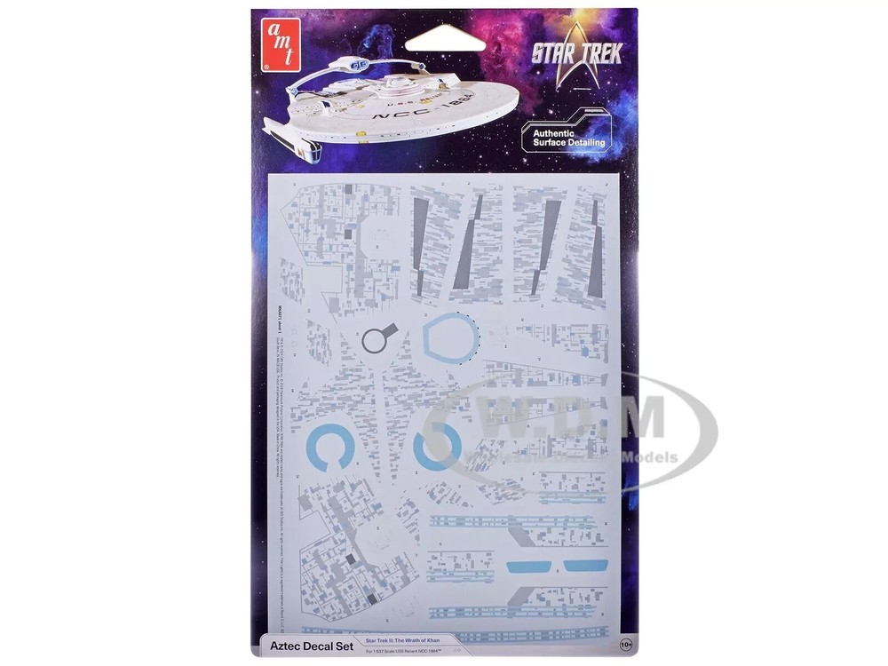 USS RELIANT NCC-1864 AZTEC DECAL SET “STAR TREK II” 1/537 SCALE BY AMT MKA071