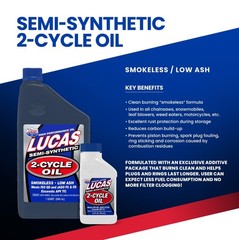 Lucas Oil 10058 Semi-Synthetic 2-Cycle Motor Oil 2.6oz 3-Pack Chainsaw Trimmer