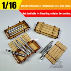 1/16 Vehicle Tank 88mm Metal Ammunitions+Wooden Ammo Boxes Detail-up Upgrade Kit