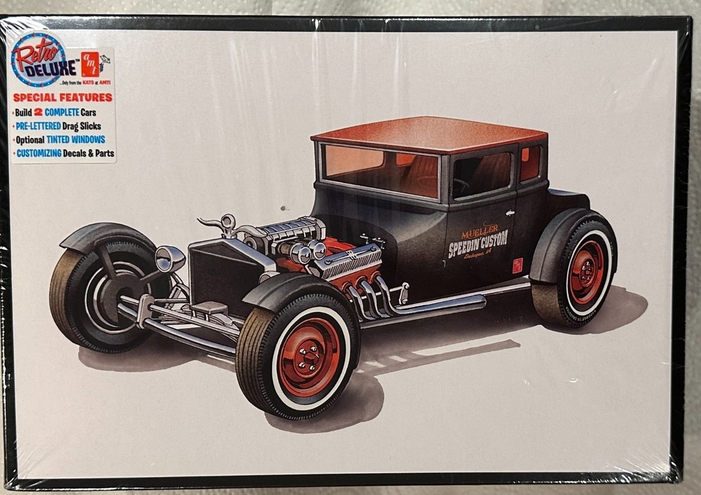 AMT 1/25 1925 Ford Model T Chopped Coupe Customizing Car 2 Kits in 1 bx AMT1167
