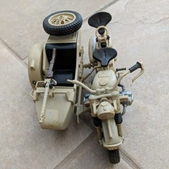 VINTAGE BMW R75 Army Motorcycle with sidecar 1:16 scale model