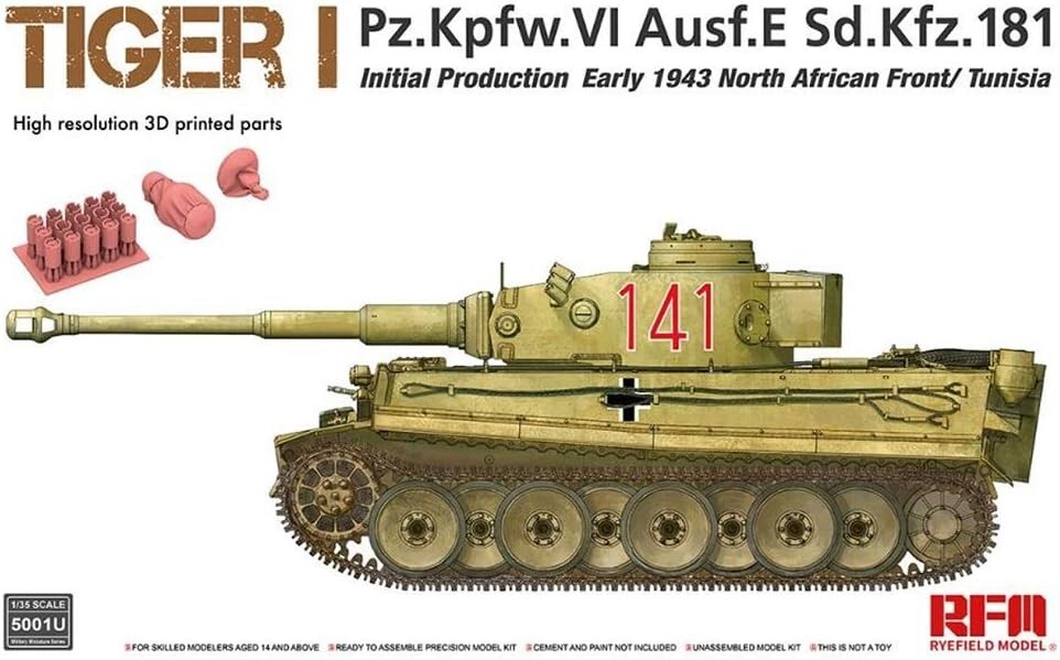 NEW RYEFIELD MODEL RFM RM-5001U 1/35 Tiger I Initial Production Early 1943 JAPAN