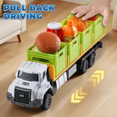 GLW Food Transport Truck Toy for Age 3-8 Kids – 1:55 Alloy 10 Inch, Green