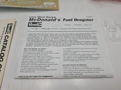 Revell McDonald’s Rail Dragster Larry Minor Racing 1994 Car Model Kit SEALED BAG