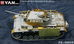 1/35 Panzer III Ausf.M Full Bras PE Set w/Engine Deck&Fenders for Takom 8002